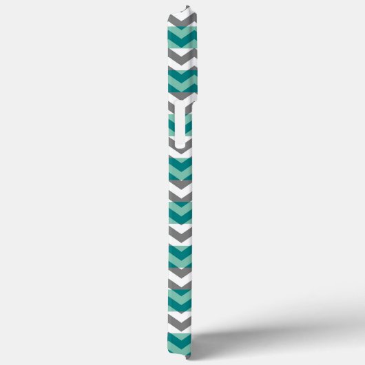 Turquoise en Gray Chevron Zigzag Monogram Case-Mate iPhone Case (Achterkant / Rechts)