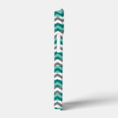 Turquoise en Gray Chevron Zigzag Monogram Case-Mate iPhone Case (Achterkant / Rechts)