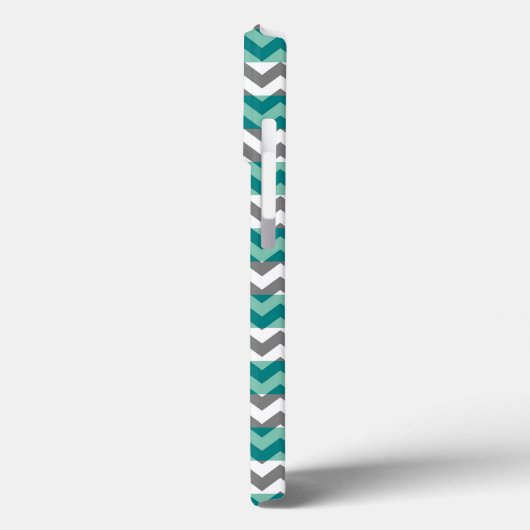 Turquoise en Gray Chevron Zigzag Monogram Hoesje-M Case-Mate iPhone Case (Achterkant / Links)