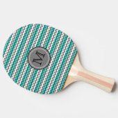 Turquoise en Gray Chevron Zigzag Monogram Tafeltennisbatje (Zijkant)