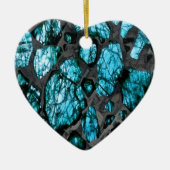 Turquoise en Gray Galactic Artistic Keramisch Ornament (Voorkant)