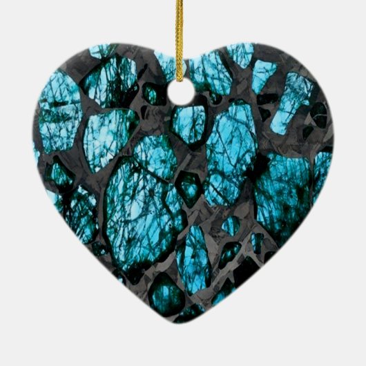 Turquoise en Gray Galactic Artistic Keramisch Ornament (Achterkant)