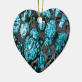 Turquoise en Gray Galactic Artistic Keramisch Ornament (Links)