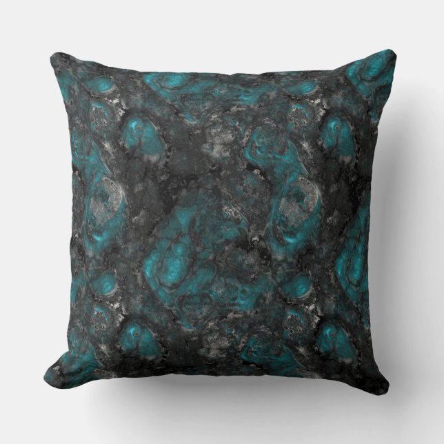 Turquoise en Gray Kussen (Voorkant)