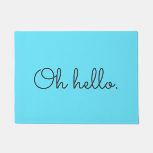 Turquoise en Gray Oh Hallo Deurmat