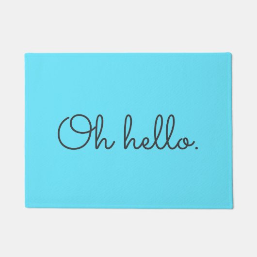 Turquoise en Gray Oh Hallo Deurmat (Voorkant)