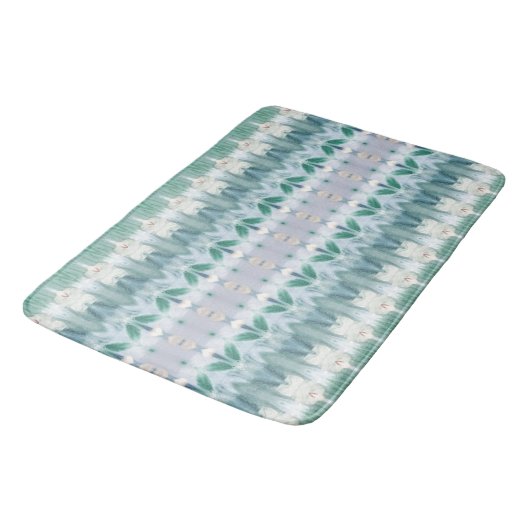 Turquoise en Gray Patterned Designer Badmat (Gekanteld)
