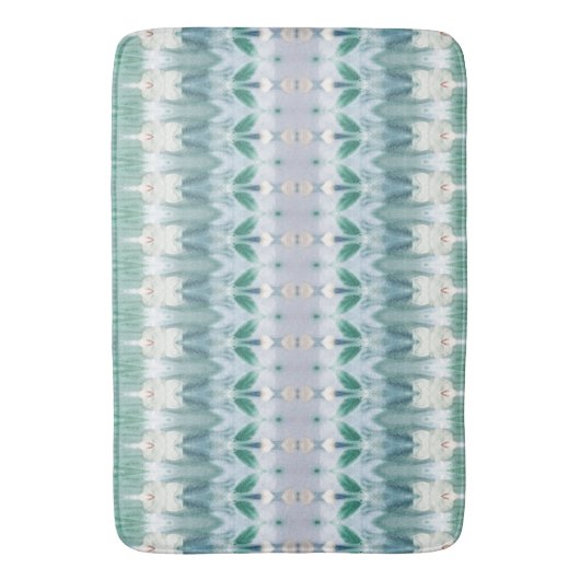 Turquoise en Gray Patterned Designer Badmat (Voorkant Verticaal)