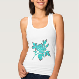 TURQUOISE- EN GRAY ROOS-_Woman's-Tank Tanktop