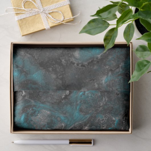 Turquoise en Gray Tissuepapier (Geschenk)