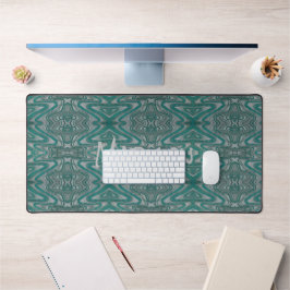 Turquoise en grijs Boho chic aardse zandsteen golv Bureaumat