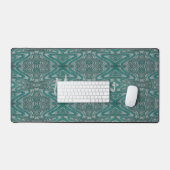 Turquoise en grijs Boho chic aardse zandsteen golv Bureaumat (Keyboard & Muis)