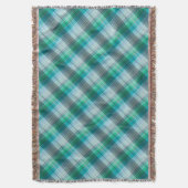 Turquoise en grijs in een kooi. deken (Voorkant Verticaal)