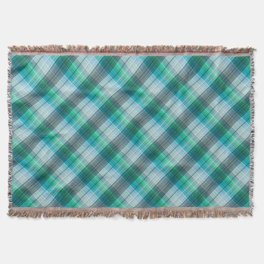 Turquoise en grijs in een kooi. deken (Voorkant)