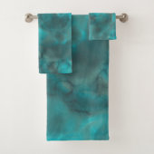 Turquoise en grijs Marmer abstract Bad Handdoek (Insitu)