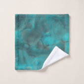 Turquoise en grijs Marmer abstract Bad Handdoek (Wasdoekje)