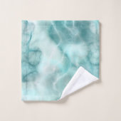 Turquoise en grijs Marmer abstract Bad Handdoek (Wasdoekje)