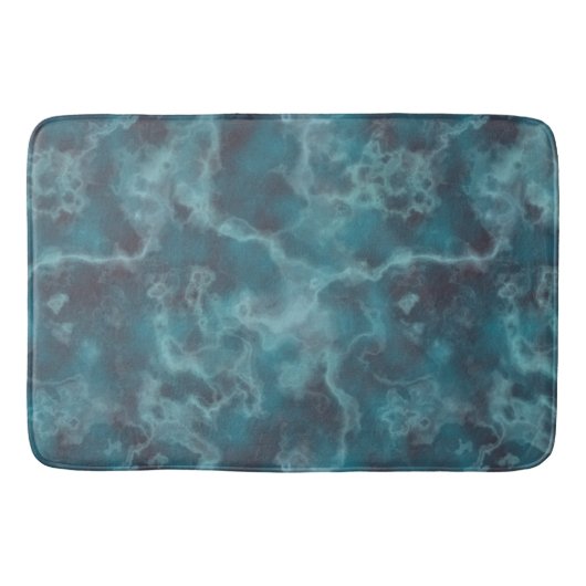 Turquoise en grijs Marmer abstract Badmat (Voorkant)