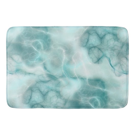 Turquoise en grijs Marmer abstract Badmat (Voorkant)