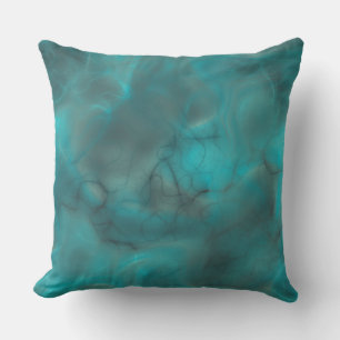 Turquoise en grijs Marmer abstract Kussen