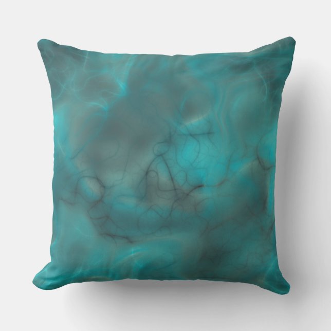 Turquoise en grijs Marmer abstract Kussen (Voorkant)