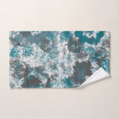 Turquoise en Grijs Marmerd Abstract Sierkussen Bad Handdoek (Handdoek)