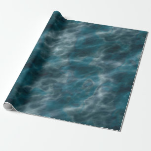 Turquoise en grijs water cadeaupapier