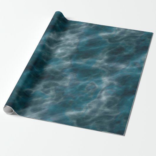 Turquoise en grijs water cadeaupapier (Uitgerold)