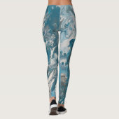 Turquoise en Grijze Acrylkleurstof Leggings (Achterkant)