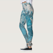 Turquoise en Grijze Acrylkleurstof Leggings (Links)