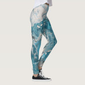 Turquoise en Grijze Acrylkleurstof Leggings (Rechts)
