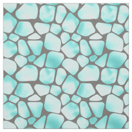 Turquoise en Grijze Giraffe Print Stof