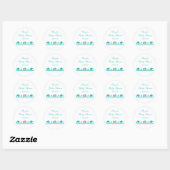 Turquoise en Grijze Olifant Baby shower Favor Ronde Sticker (Vel)