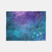 Turquoise en groene elegante lotusbloem fleece deken (Voorkant (Horizontaal))