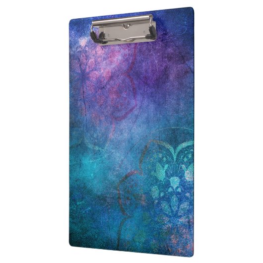 Turquoise en groene elegante lotusbloem klembord (Links)