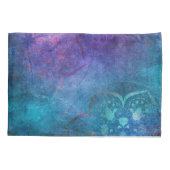 Turquoise en groene elegante lotusbloem kussensloop (Achterkant)