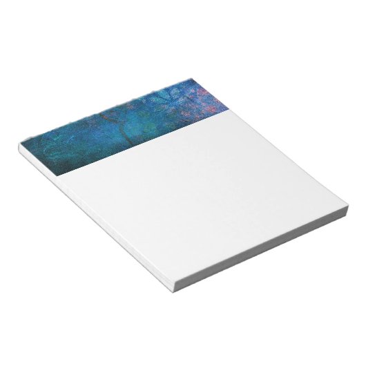 Turquoise en groene elegante lotusbloem notitieblok (Schuin)