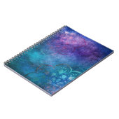 Turquoise en groene elegante lotusbloem notitieboek (Linkerzijde)