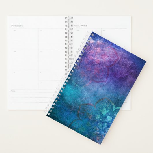 Turquoise en groene elegante lotusbloem planner (Display)