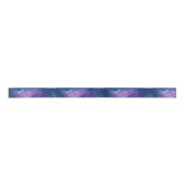 Turquoise en groene elegante lotusbloem satijnen lint (Voorkant)