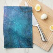 Turquoise en groene elegante lotusbloem theedoek (Quarter Fold)