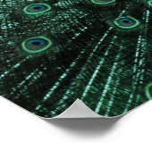 Turquoise en groene Peacock Wall Art Poster (Hoek)