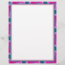 Turquoise en helder roze briefhoofd