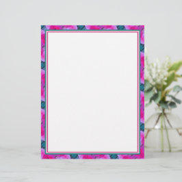 Turquoise en helder roze briefhoofd