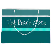 Turquoise en heldere Blauwgroen streep Groot Cadeauzakje (Voorkant)