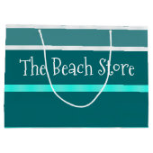 Turquoise en heldere Blauwgroen streep Groot Cadeauzakje (Achterkant)