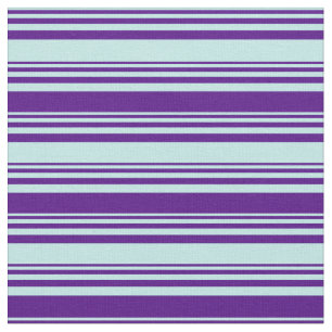 Turquoise en Indigo Colored Lined Pattern Stof