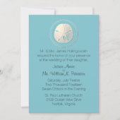 Turquoise en Ivory Sand Dollar Wedding Invitation Kaart (Voorkant)