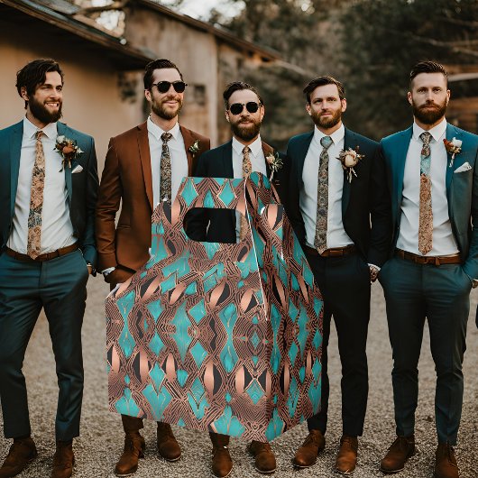 Turquoise en koper bedankdoosjes