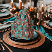 Turquoise en koper bedankdoosjes